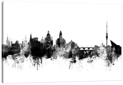 Dresden, Germany In Black & White Canvas Art Print - Dresden
