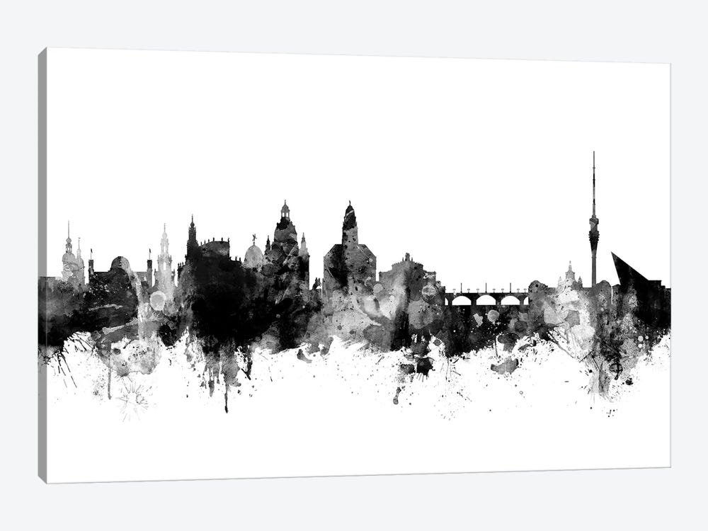 Dresden, Germany In Black & White by Michael Tompsett 1-piece Canvas Art Print