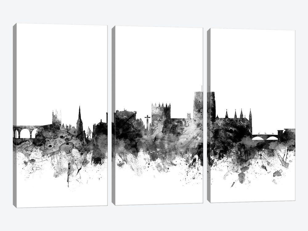 Durham, England In Black & White by Michael Tompsett 3-piece Canvas Art Print