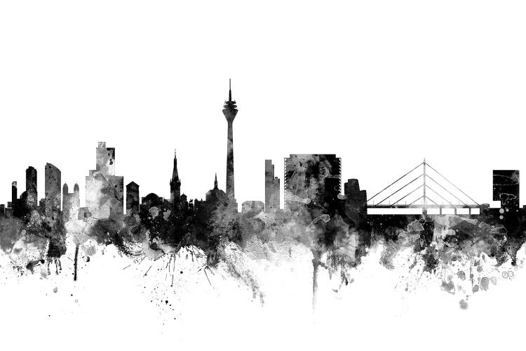 Düsseldorf, Germany In Black & White by Michael Tompsett wall art