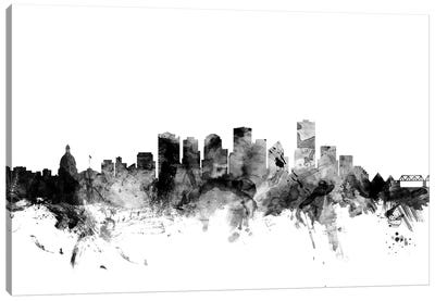 Edmonton, Canada In Black & White Canvas Art Print