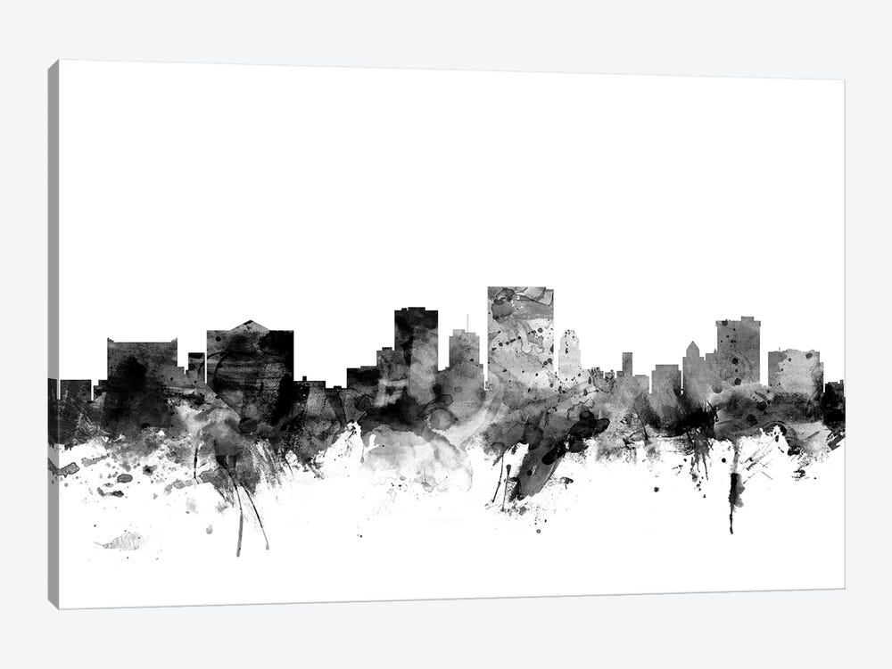 El Paso, Texas In Black & White by Michael Tompsett 1-piece Canvas Wall Art