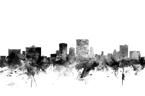 El Paso: El Paso, Texas In Black & White by Michael Tompsett