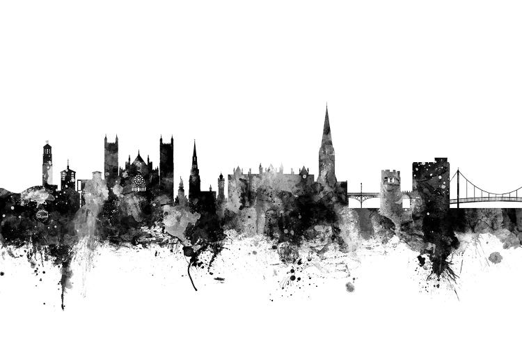 Exeter, England In Black & White by Michael Tompsett wall art