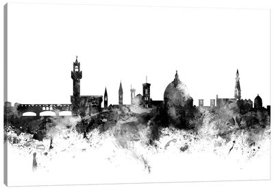 Florence, Italy In Black & White Canvas Art Print - Tuscany Art