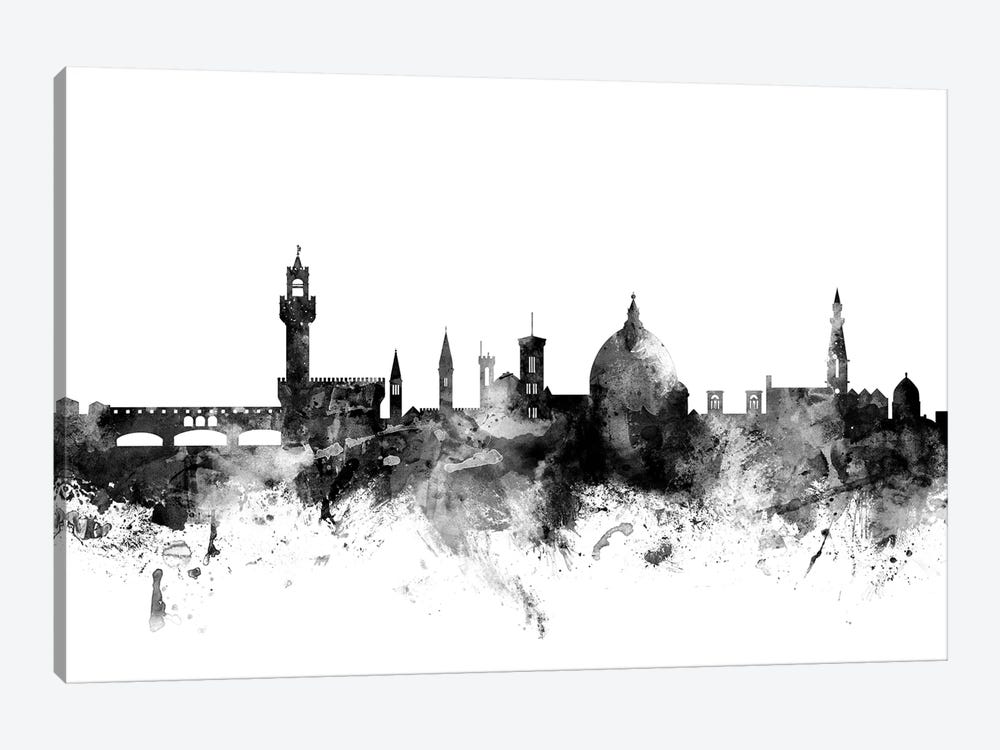 Florence, Italy In Black & White by Michael Tompsett 1-piece Canvas Print