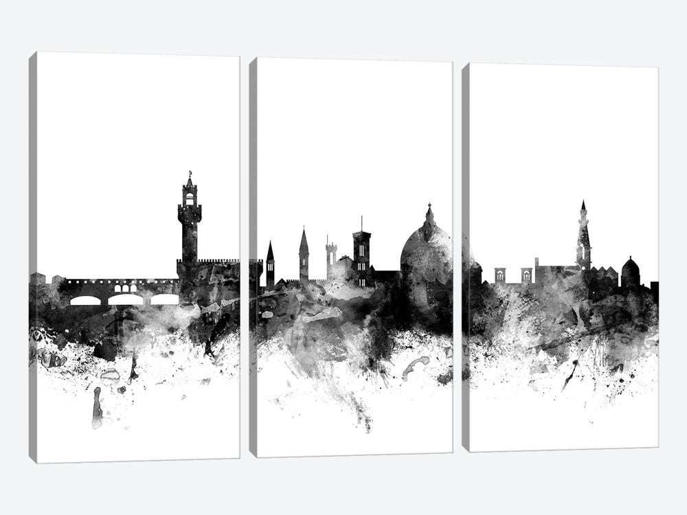 Florence, Italy In Black & White by Michael Tompsett 3-piece Art Print