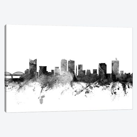 Fort Worth, Texas In Black & White Canvas Print #MTO802} by Michael Tompsett Canvas Print