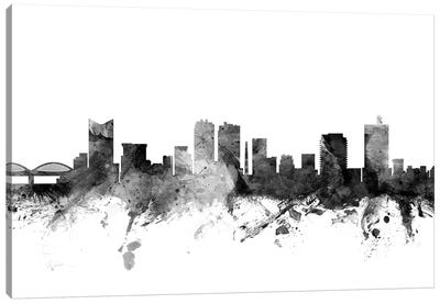 Fort Worth, Texas In Black & White Canvas Art Print - Fort Worth