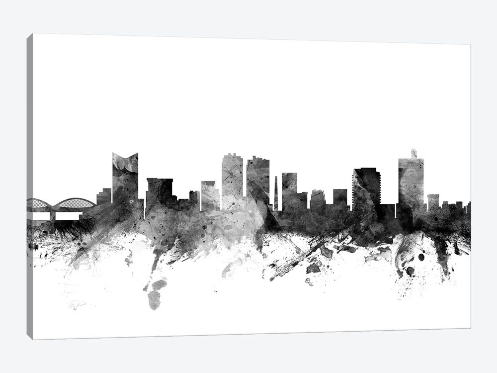 Fort Worth, Texas In Black & White by Michael Tompsett 1-piece Canvas Wall Art