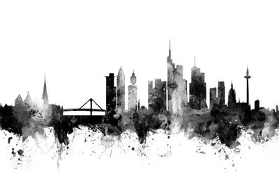 Frankfurt, Germany In Black & White by Michael Tompsett framed wall art