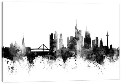 Frankfurt, Germany In Black & White Canvas Art Print - Frankfurt Art
