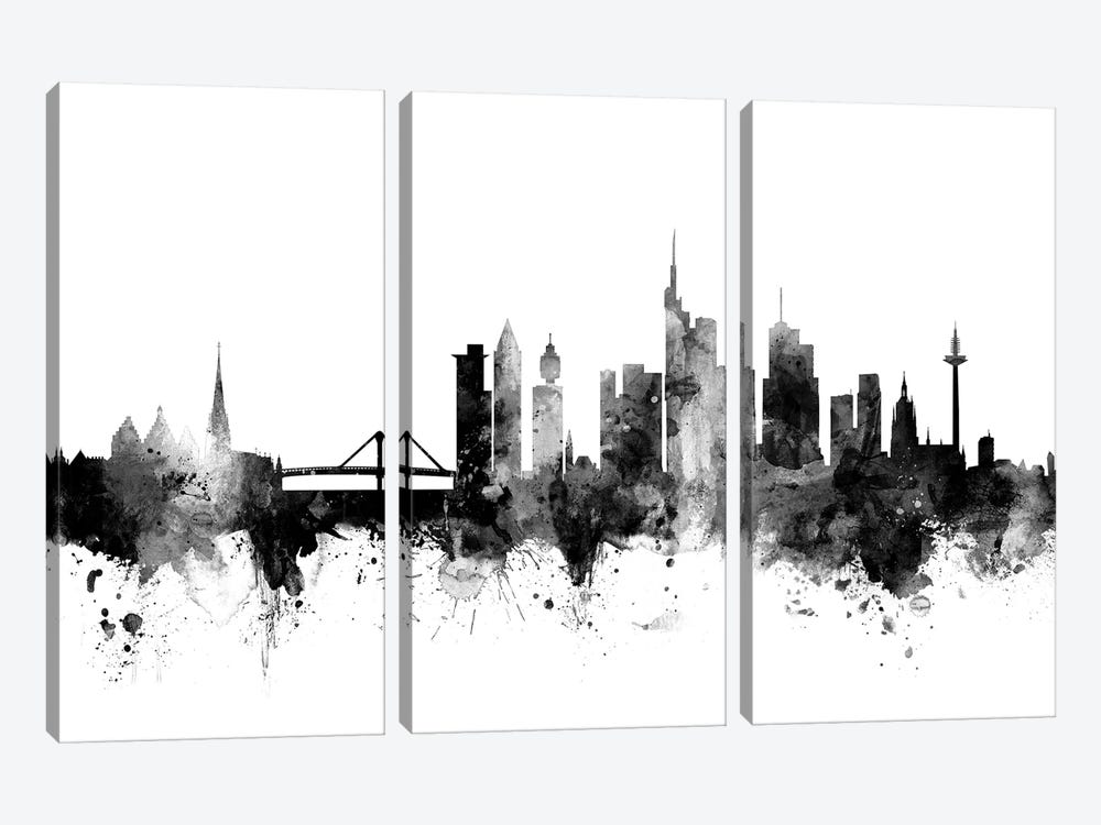 Frankfurt, Germany In Black & White by Michael Tompsett 3-piece Art Print