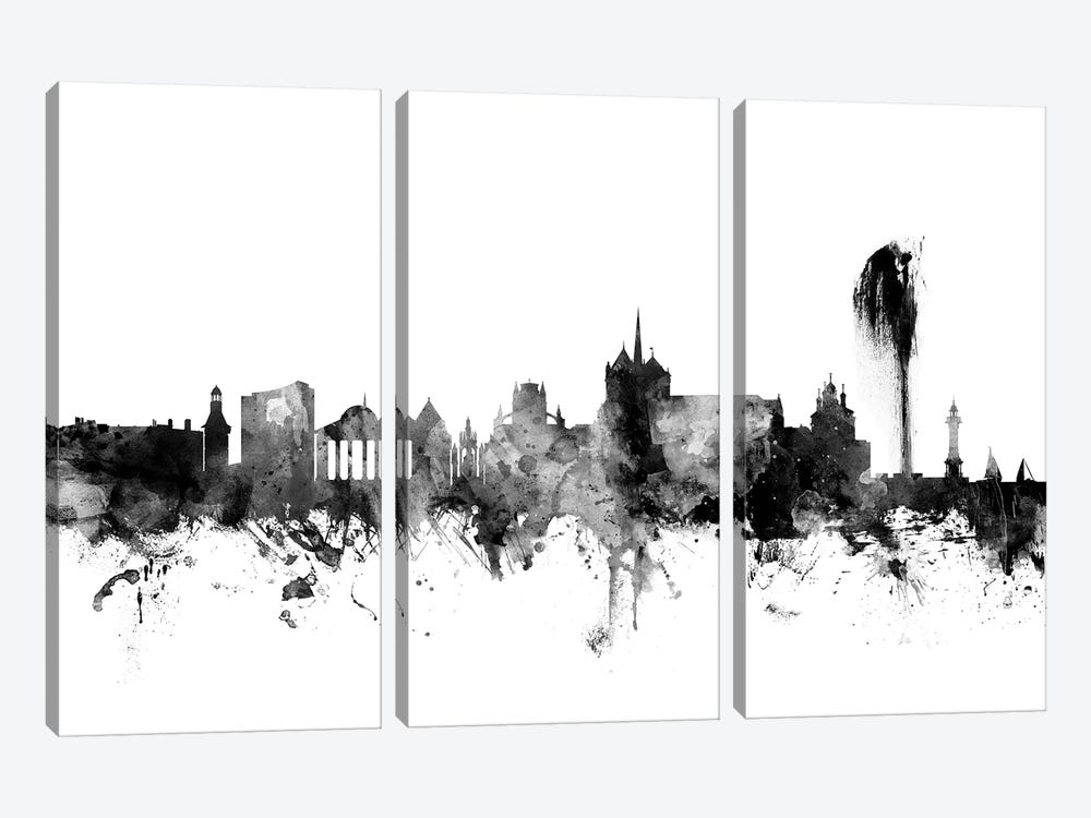 Geneva, Switzerland In Black & White 3-piece Art Print