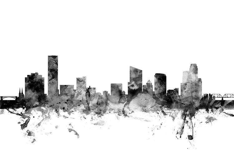 Grand Rapids, Michigan In Black & White by Michael Tompsett wall art