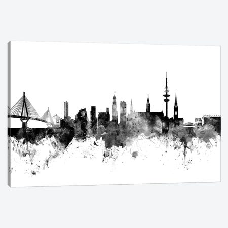 Hamburg, Germany In Black & White Canvas Print #MTO812} by Michael Tompsett Canvas Wall Art
