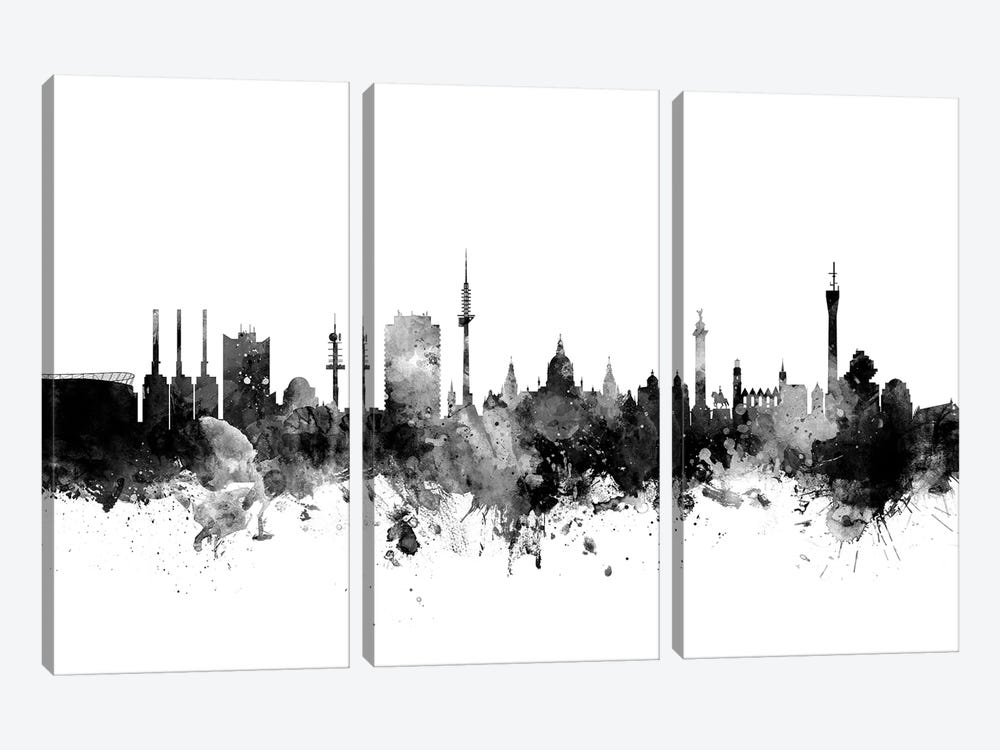Hannover, Germany In Black & White by Michael Tompsett 3-piece Canvas Art
