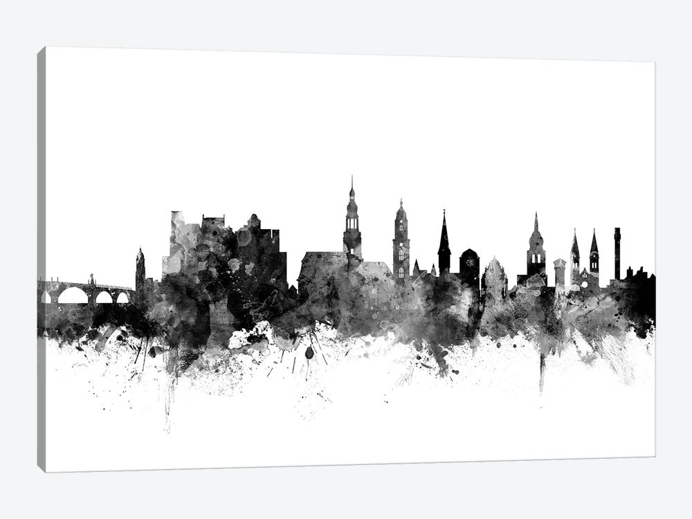 Heidelberg, Germany In Black & White by Michael Tompsett 1-piece Art Print