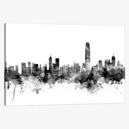 Hong Kong In Black & White Canvas Print #MTO817} by Michael Tompsett Canvas Print