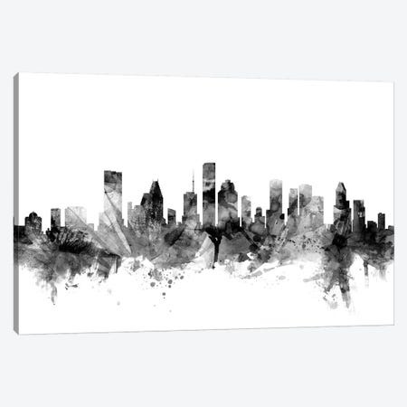 Houston, Texas In Black & White Canvas Print #MTO819} by Michael Tompsett Canvas Artwork