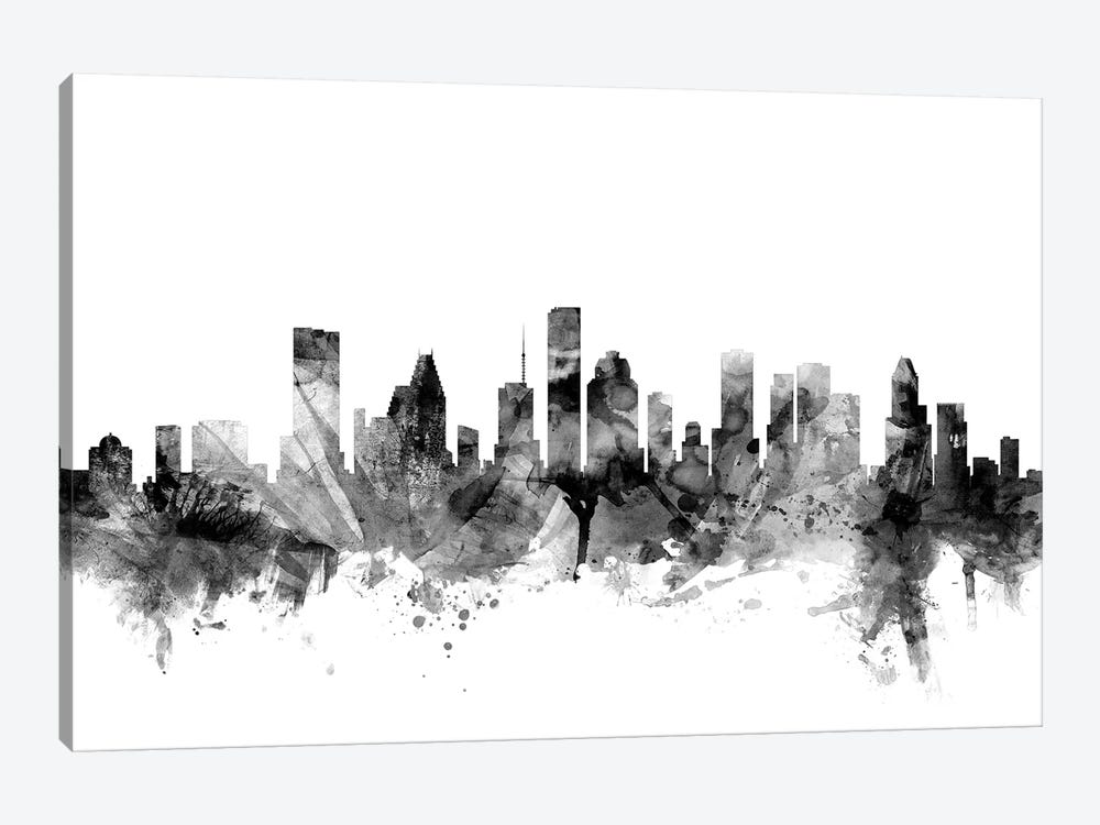 Houston, Texas In Black & White by Michael Tompsett 1-piece Canvas Art
