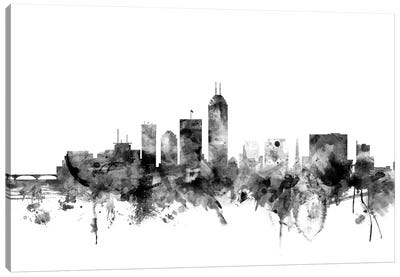 Indianapolis, Indiana In Black & White Canvas Art Print - Indiana Art