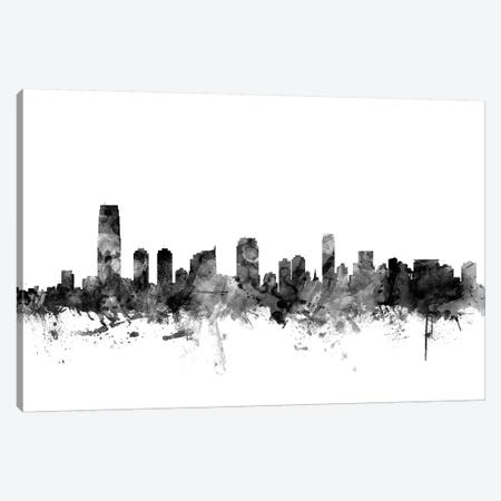 Jersey City, New Jersey In Black & White Canvas Print #MTO826} by Michael Tompsett Canvas Artwork