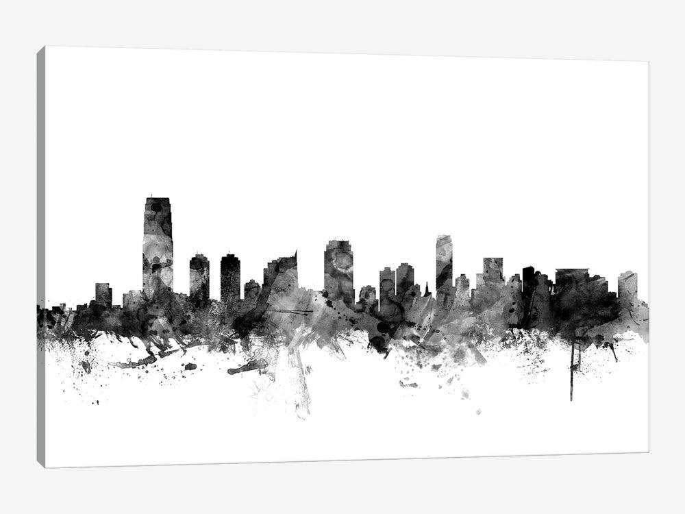 Jersey City, New Jersey In Black & White by Michael Tompsett 1-piece Canvas Art