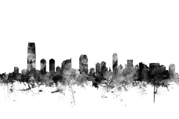 New Jersey: Jersey City, New Jersey In Black & White by Michael Tompsett