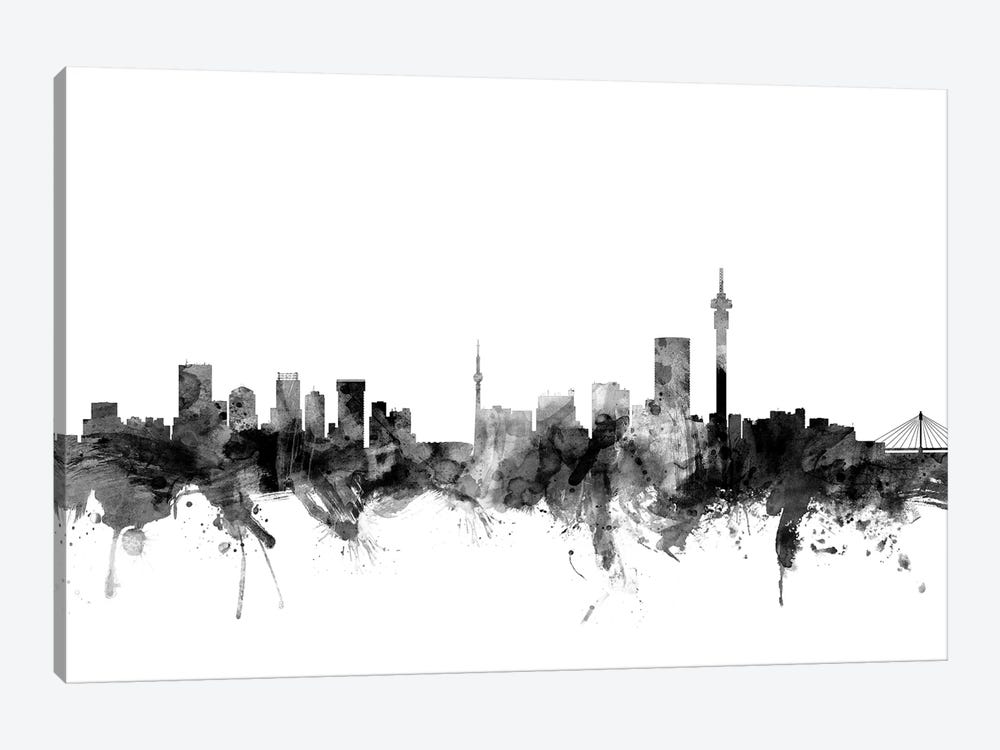 Johannesburg, South Africa In Black & White by Michael Tompsett 1-piece Canvas Art Print