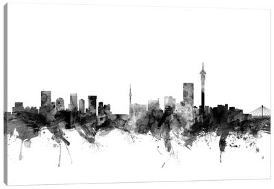 Johannesburg, South Africa In Black & White Canvas Art Print - South Africa
