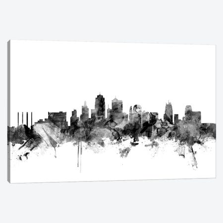 Kansas City, Missouri In Black & White Canvas Print #MTO828} by Michael Tompsett Canvas Art Print