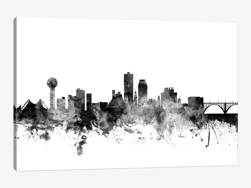 Knoxville, Tennessee In Black & White by Michael Tompsett 1-piece Canvas Art Print