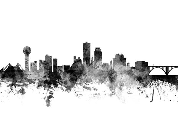 Black & White Digital Art: Knoxville, Tennessee In Black & White by Michael Tompsett