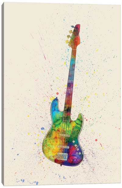 Electric Bass Guitar Canvas Art Print