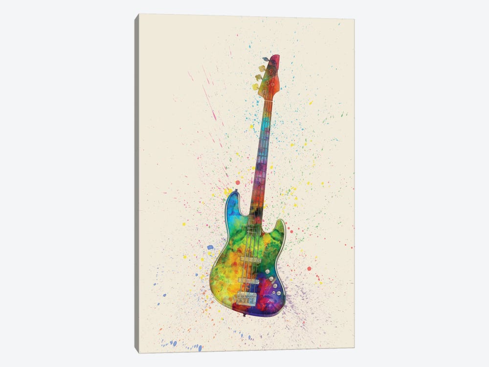 Electric Bass Guitar by Michael Tompsett 1-piece Canvas Art Print