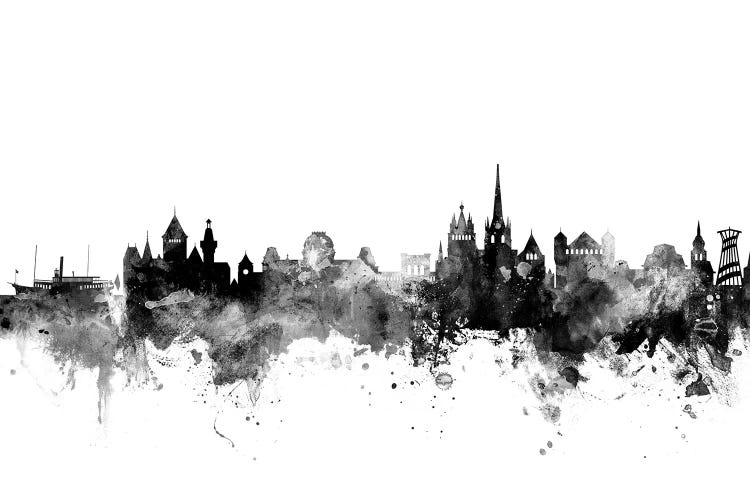 Lausanne, Switzerland In Black & White by Michael Tompsett wall art