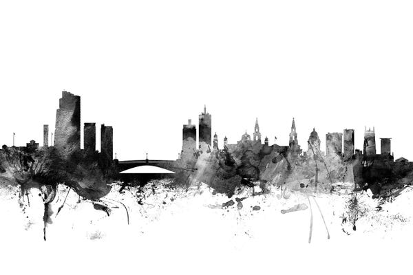 Leeds: Leeds, England In Black & White by Michael Tompsett