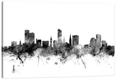 Leicester, England In Black & White Canvas Art Print