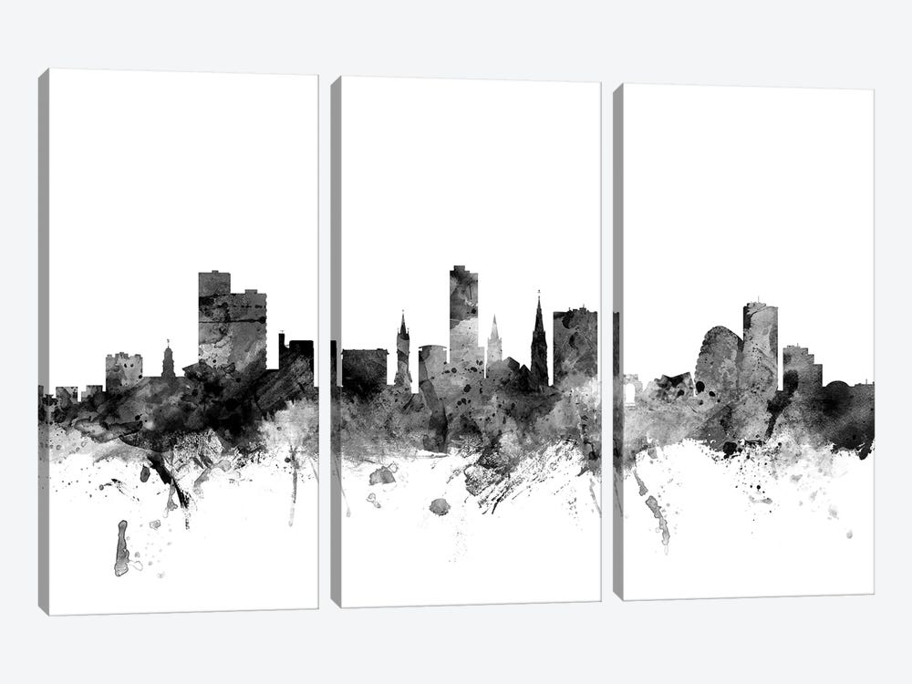 Leicester, England In Black & White by Michael Tompsett 3-piece Canvas Artwork