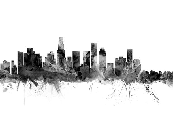 Los Angeles: Los Angeles, California In Black & White I by Michael Tompsett