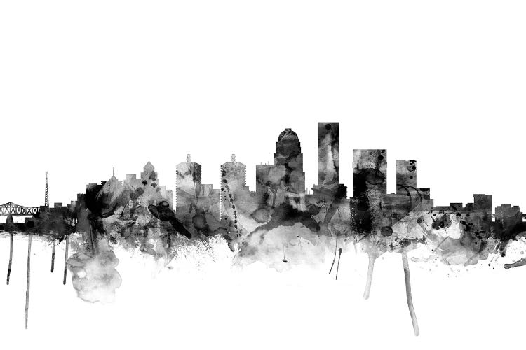 Louisville, Kentucky In Black & White by Michael Tompsett wall art