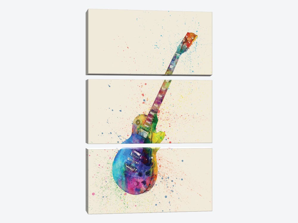 Electric Guitar II by Michael Tompsett 3-piece Canvas Print