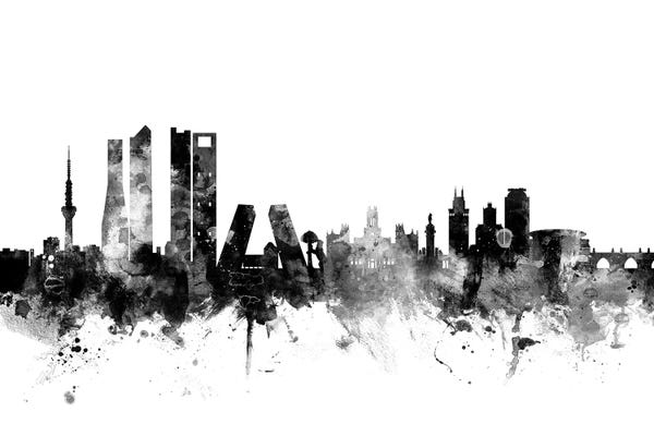 Spain: Madrid, Spain In Black & White by Michael Tompsett