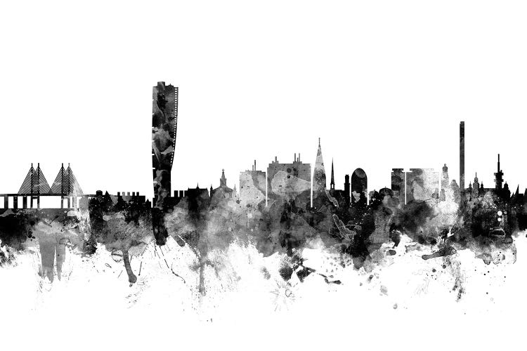 Malmo, Sweden In Black & White by Michael Tompsett wall art