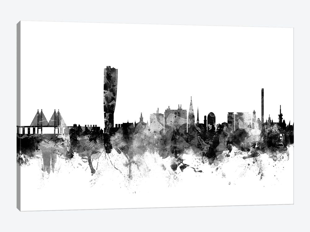 Malmo, Sweden In Black & White by Michael Tompsett 1-piece Canvas Wall Art