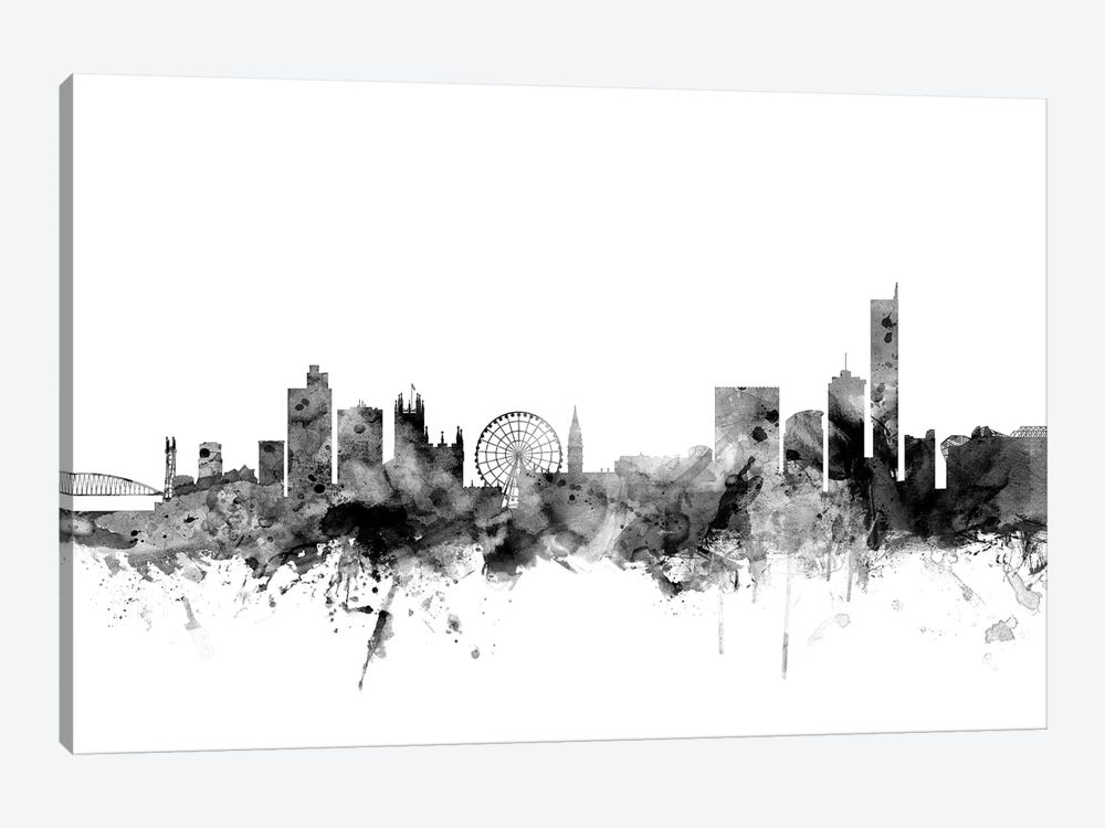 Manchester, England In Black & White by Michael Tompsett 1-piece Canvas Art Print
