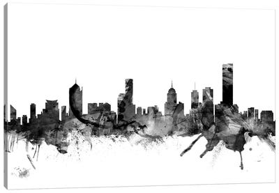 Melbourne, Australia In Black & White Canvas Art Print - Melbourne Art