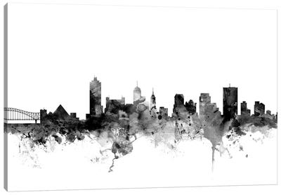 Memphis, Tennessee In Black & White Canvas Art Print - Tennessee Art