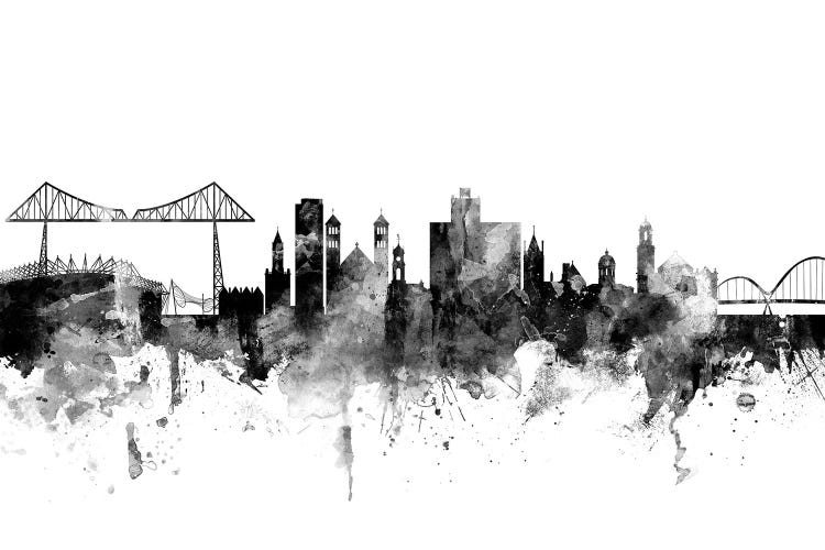 Middlesbrough, England In Black & White by Michael Tompsett wall art